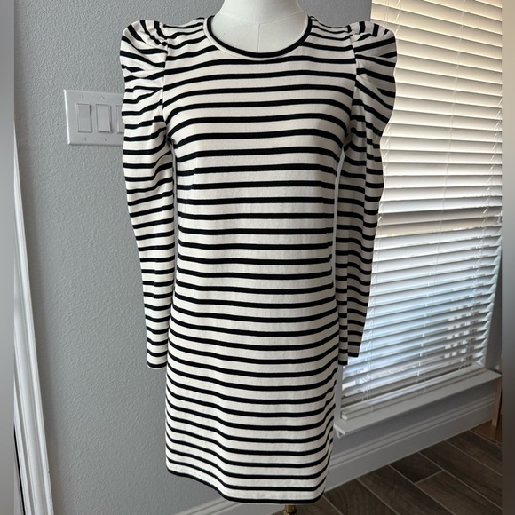 Rebecca Minkoff Dresses & Skirts - REBECCA MINKOFF Talia Puff Sleeve Black & White Dress Sz XS